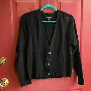 Banana Republic XL Black Ribbed Cardigan